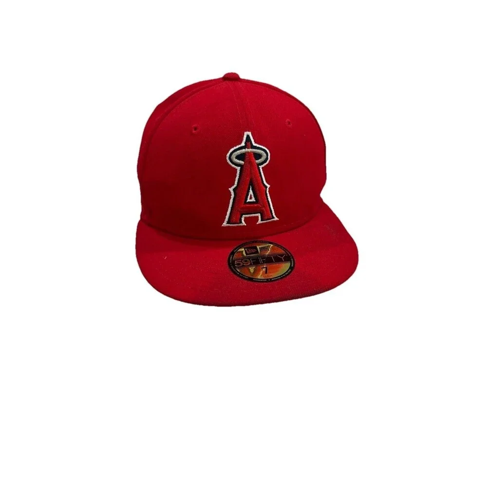 New Era 59FIFTY Los Angeles Angels Red Fitted Cap Size 7 MLB